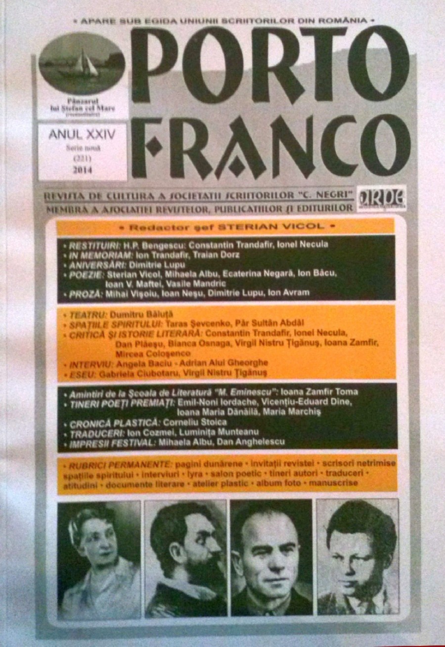 „Porto-Franco”, la încheiere de an: Caleidoscop cu autori din ţară şi de peste Prut