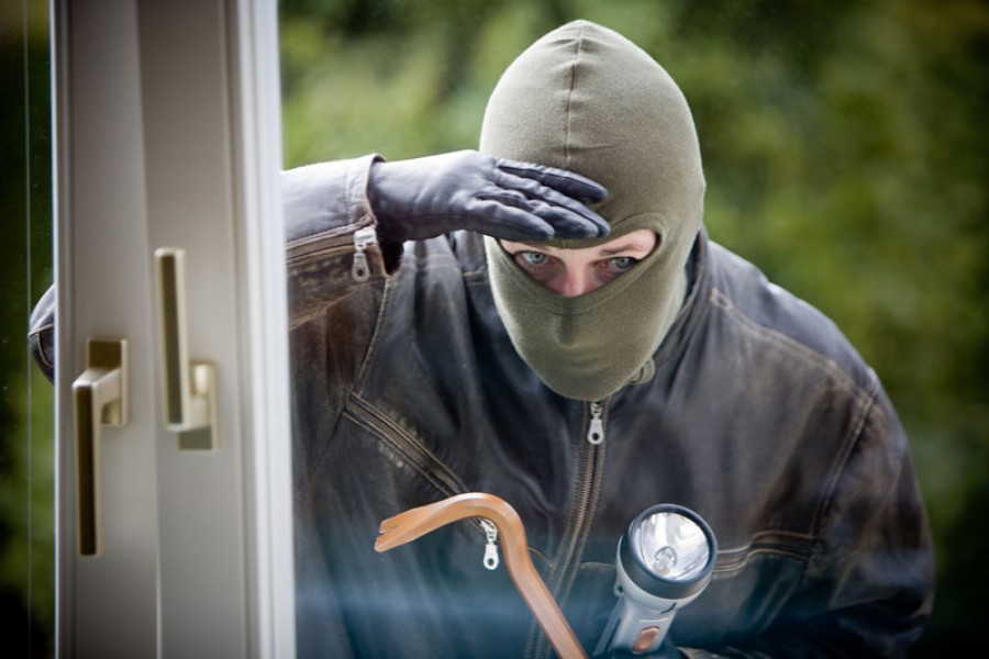 VIDEO Un hoţ a intrat într-un apartament prin fereastra deschisă. Vezi cine l-a speriat!