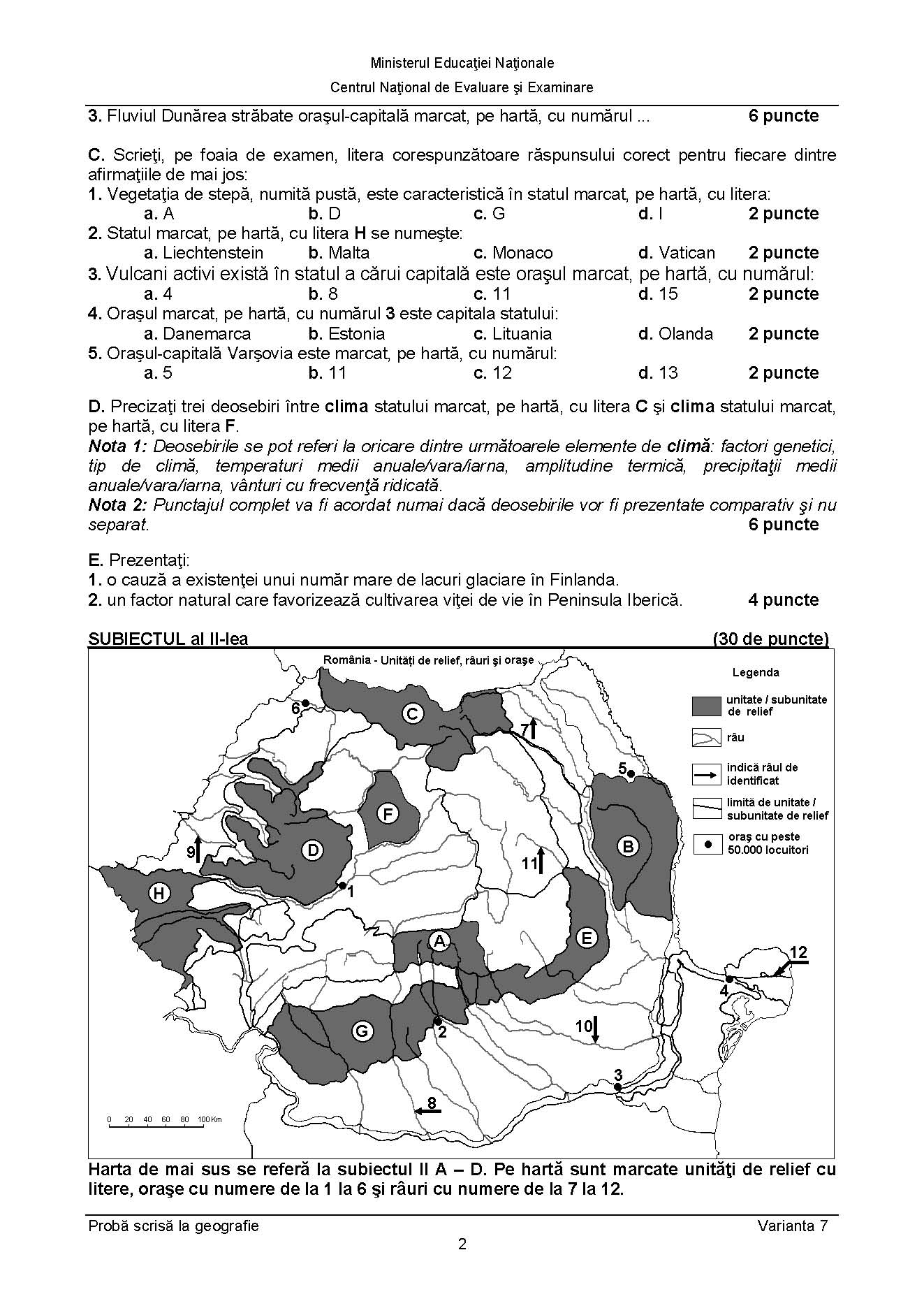 Bacalaureat 2013 Rezolvarea Subiectelor La Geografie Viaţa