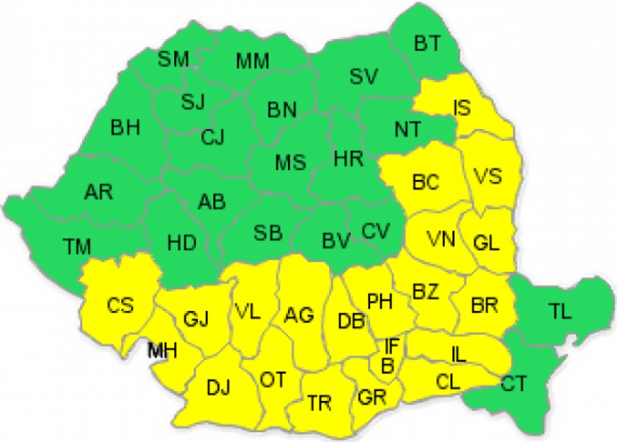 PROGNOZA METEO/ COD GALBEN DE CANICULĂ la Galaţi, până vineri