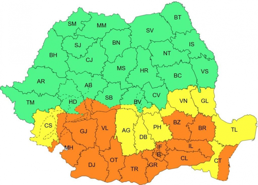 Frig şi ploi în toată țara. Cod galben de vânt la Galaţi