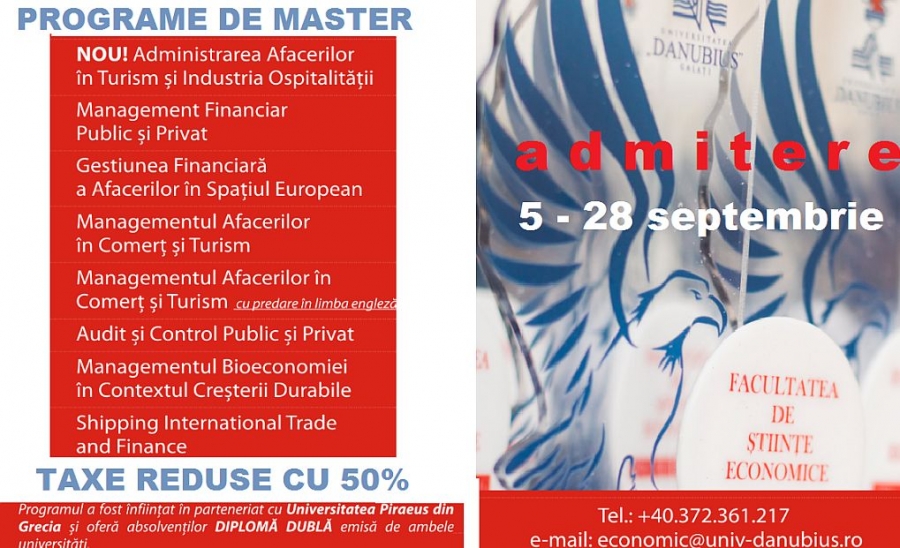 PROGRAME DE MASTER PENTRU LEADERSHIP ÎN COMERȚ ȘI TURISM, SHIPPING, FINANȚE INTERNAȚIONALE, EXPERȚI CONTABILI ȘI AUDITORI FINANCIARI