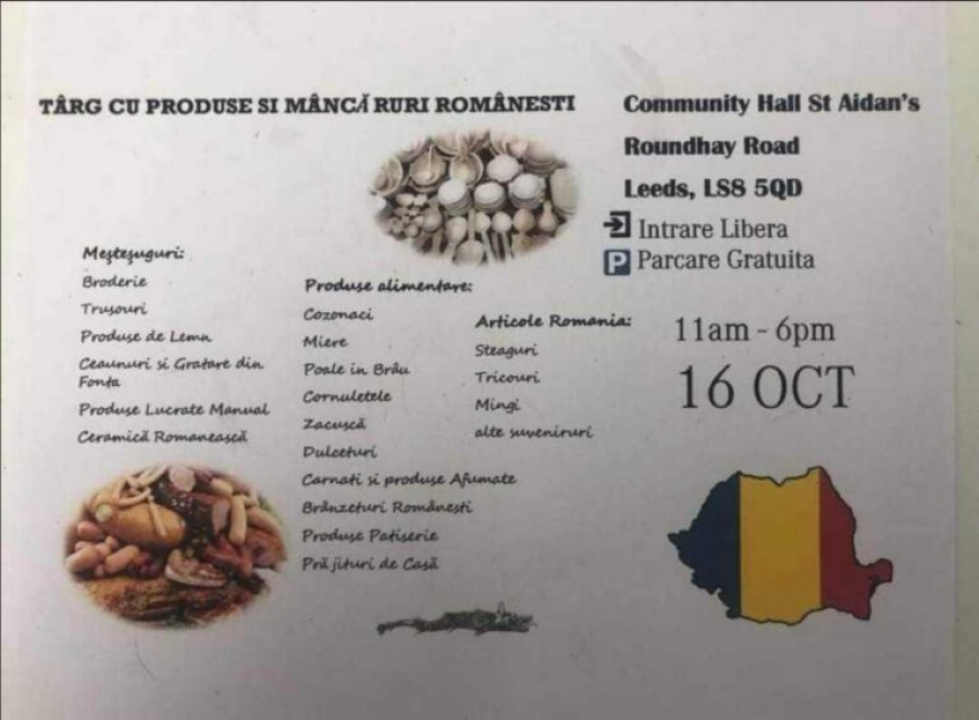 Târg de produse și mâncăruri românești, organizat de un gălăţean în Leeds