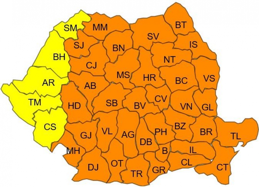 COD PORTOCALIU de GER | La ordinul prefectului, măsuri speciale în sprijinul populaţiei. Se va lua o decizie și cu privire la suspendarea cursurilor în şcoli miercuri