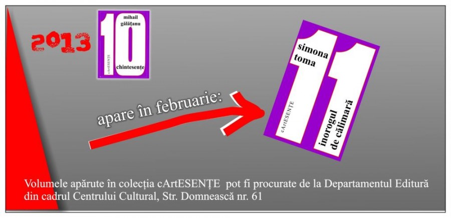 Liber la cArtEsenţe. Volumele apărute pot fi procurate de la Centrul Cultural