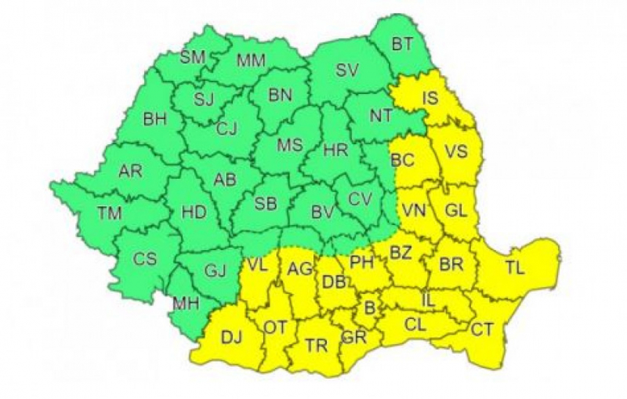 Cod galben - Un nou val de căldură vine peste județul Galați