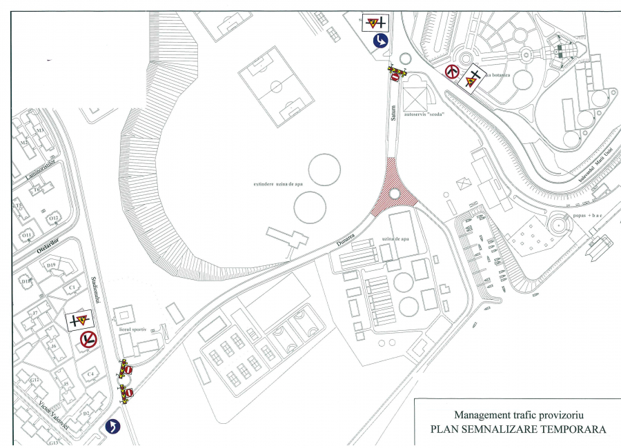 Circulație închisă timp de șase ore pentru amenajarea unui sens giratoriu