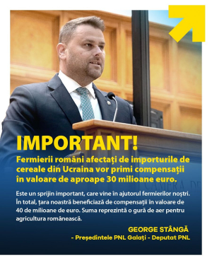 George Stângă: Fermierii români vor beneficia de compensații suplimentare de la Comisia Europeană!