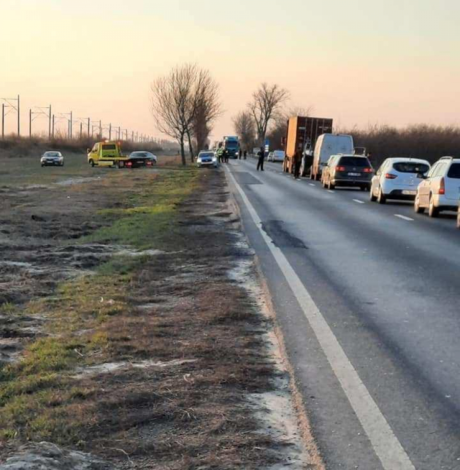 Victimă într-o depășire pe DN 25