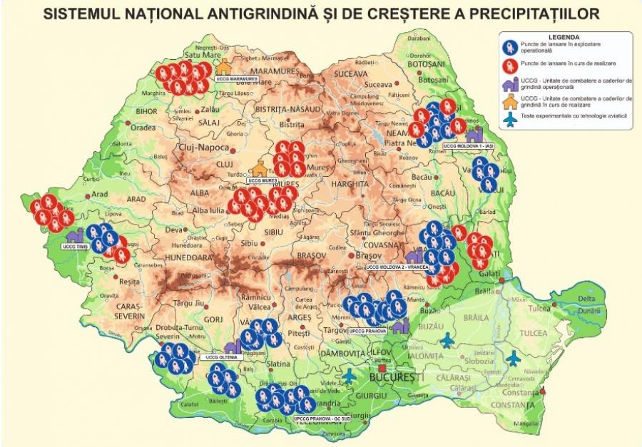 Sistemul Național Antigrindină și de Creștere a Precipitațiilor. Galațiul ar urma să dețină șase puncte de lansare