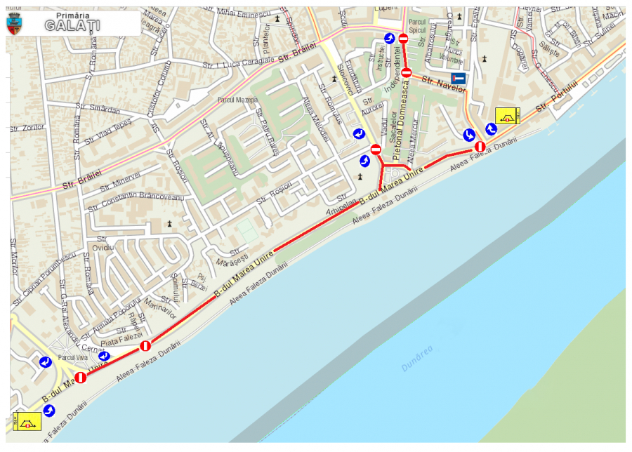 Restricții de trafic auto și trasee deviate pentru Zilele municipiului Galați