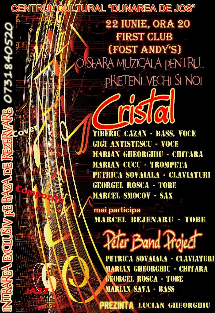În această seară, de la ora 20.00: Reîntâlnire cu trupa „Cristal” la First Club