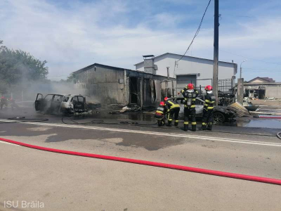 Un service din Brăila, făcut scrum într-un incendiu