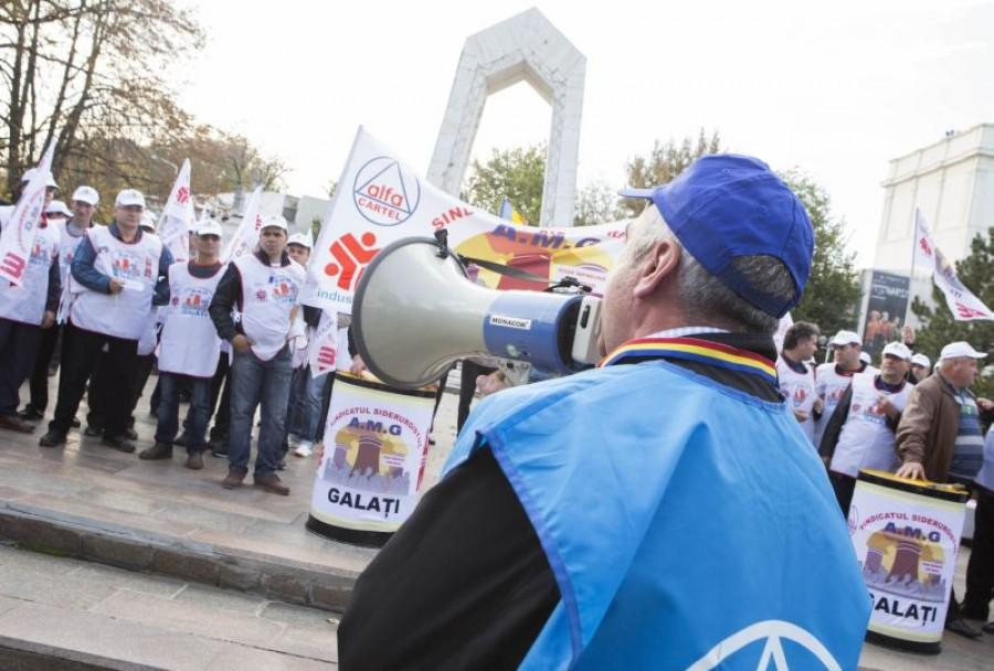 PROTEST sindical împotriva trecerii taxelor sociale la angajat