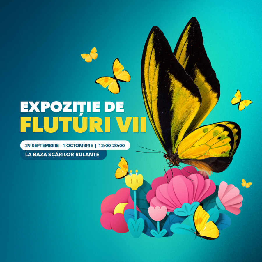 Expoziție de fluturi vii, la Shopping City