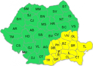 ATENŢIONARE METEO: Galațiul, sub COD GALBEN. Se anunță PLOI și VÂNT