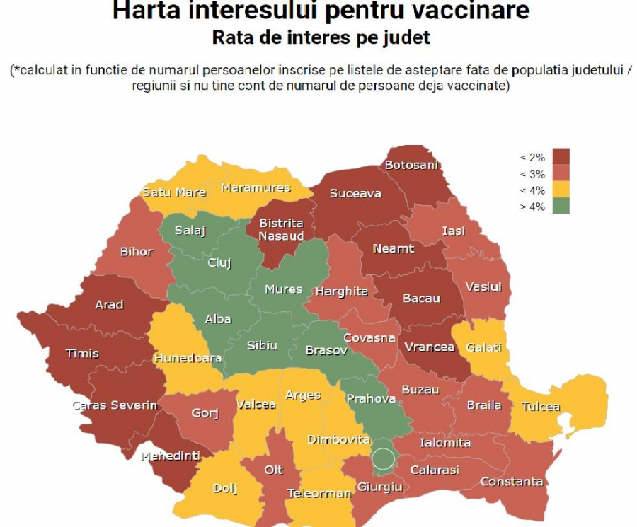 Clujenii sunt cei mai interesați de vaccinarea anti-COVID
