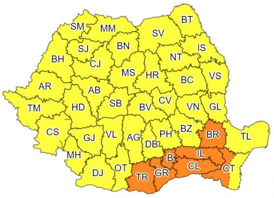 Județul Galaţi, sub Cod galben de caniculă. Valul de căldură va continua toată săptămâna