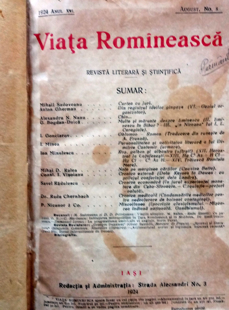 ”Viaţa Romînească”, boli şi ”măsuri” molipsitoare în anii '20. S-a schimbat sistemul medical în ultima sută de ani?