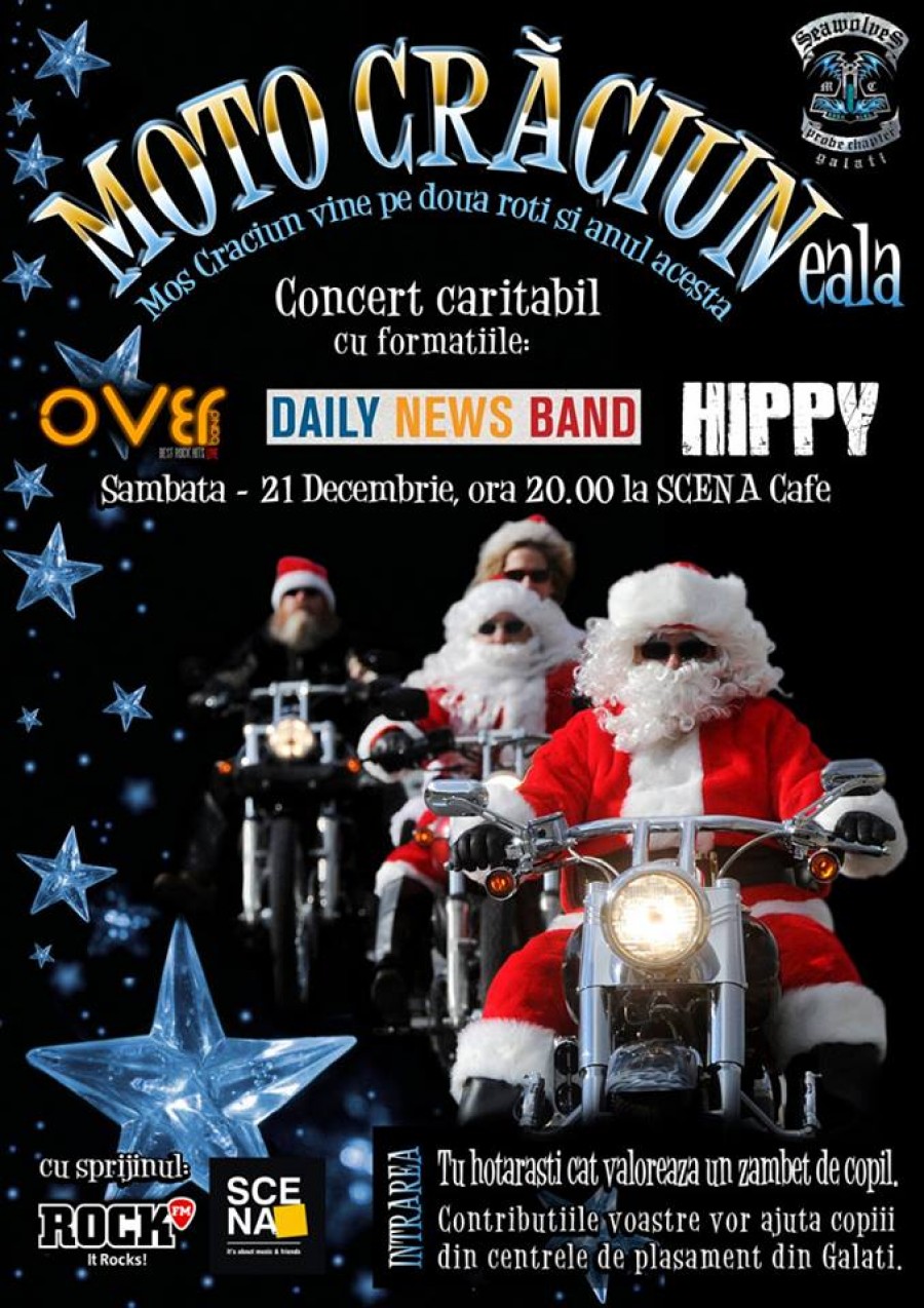 Concert caritabil în Scena: „Moş Crăciun vine pe două roţi”