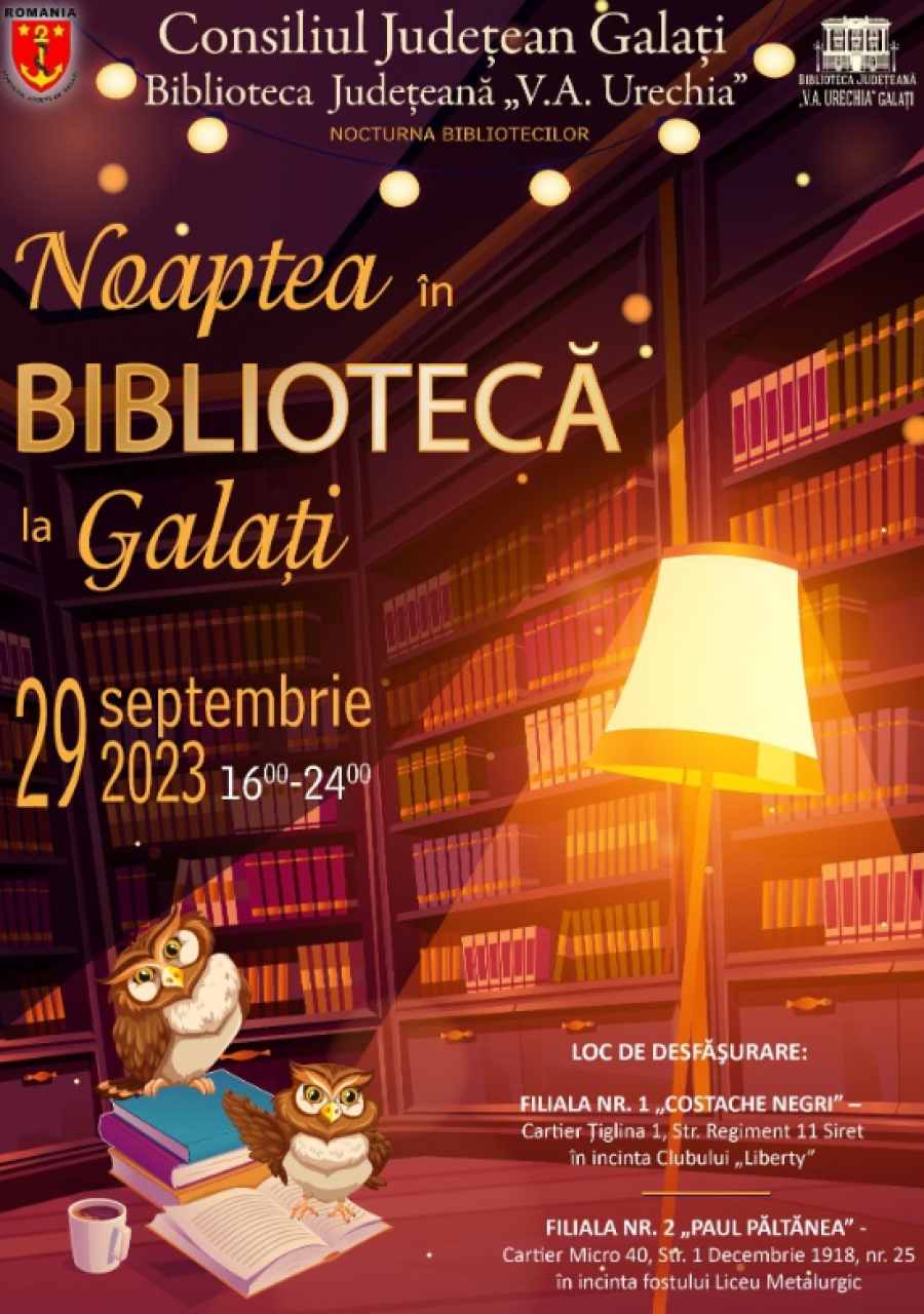 O nouă ediţie "Noaptea în bibliotecă", la Galați