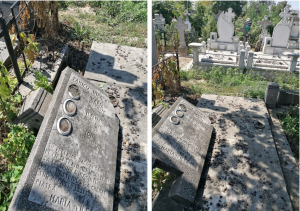 A găsit monumentul funerar al familiei pus la pământ în Cimitirul „Eternitatea”