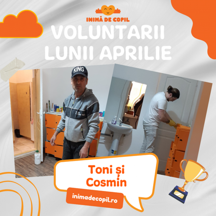 Voluntarii lunii aprilie, la Fundația „Inimă de Copil”