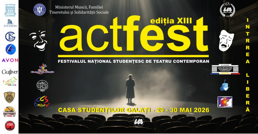 Festival de teatru, cu intrare liberă, la Galați