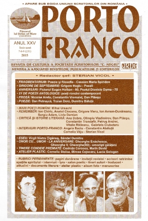 Ultimul număr din 2015 al revistei „Porto Franco” - TRIPLU