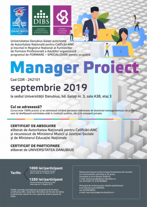 PROGRAM DE FORMARE - MANAGER DE PROIECT