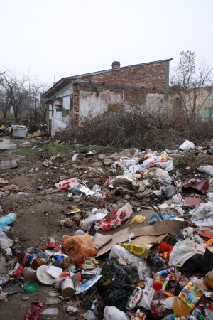 Groapă de gunoi pe proprietatea Primăriei, din strada Tecuci, 101