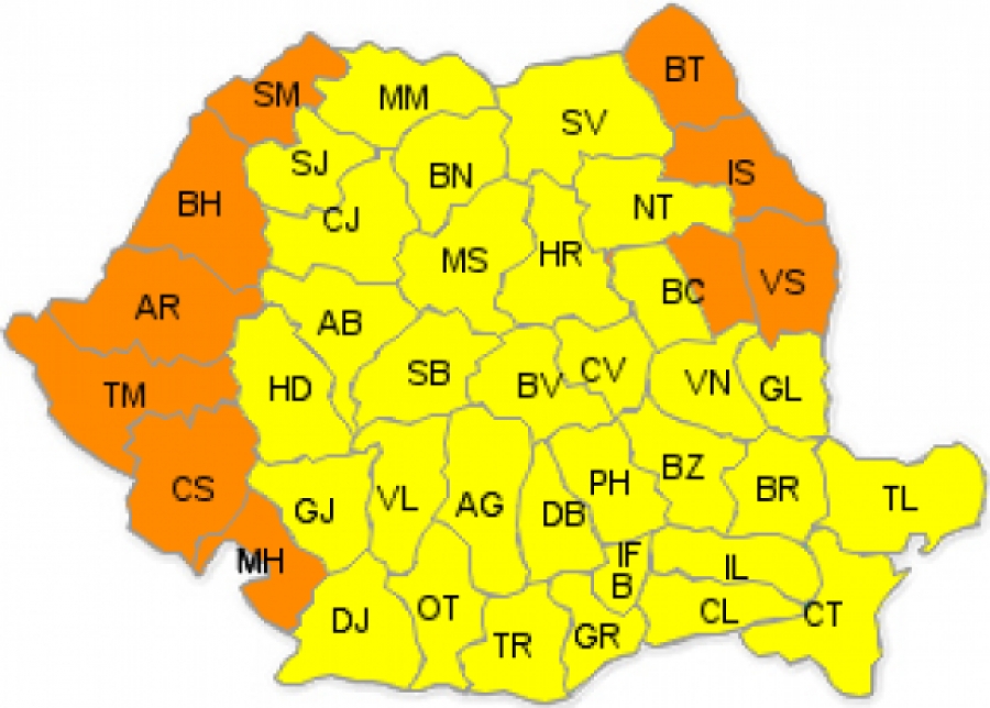 Cod PORTOCALIU de CANICULĂ/ Cum va fi VREMEA, luni, la Galaţi