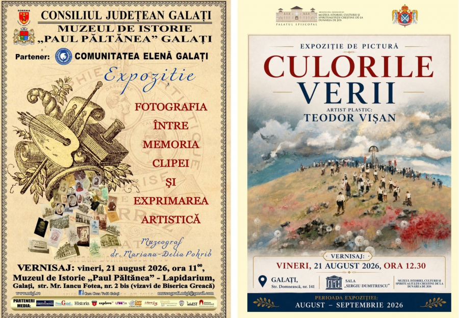 Carnet cultural gălăţean. Vinerea celor două vernisaje