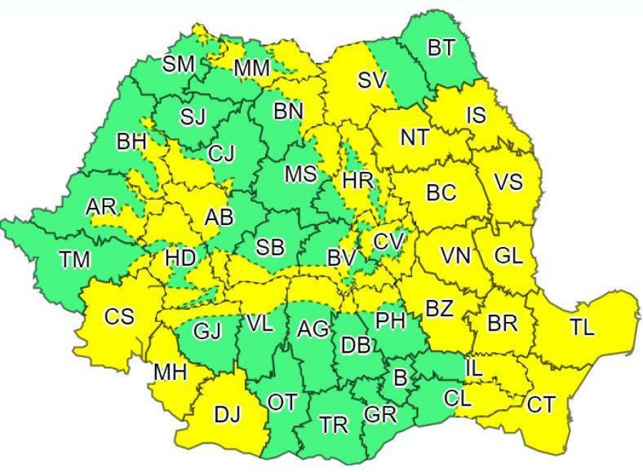 Galaţiul, sub cod galben de vânt. Viscol şi vreme deosebit de rece, la munte