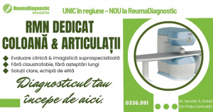 RMN deschis dedicat articulațiilor și coloanei vertebrale la ReumaDiagnostic Galați