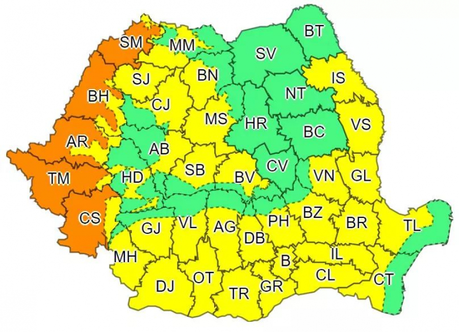 Coduri de caniculă. Temperaturile se vor apropia de recordurile perioadei. Avertizări de furtuni