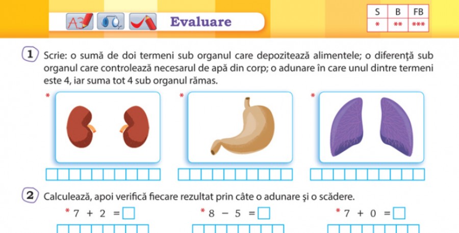 Matematica DONATORILOR DE ORGANE la clasa I