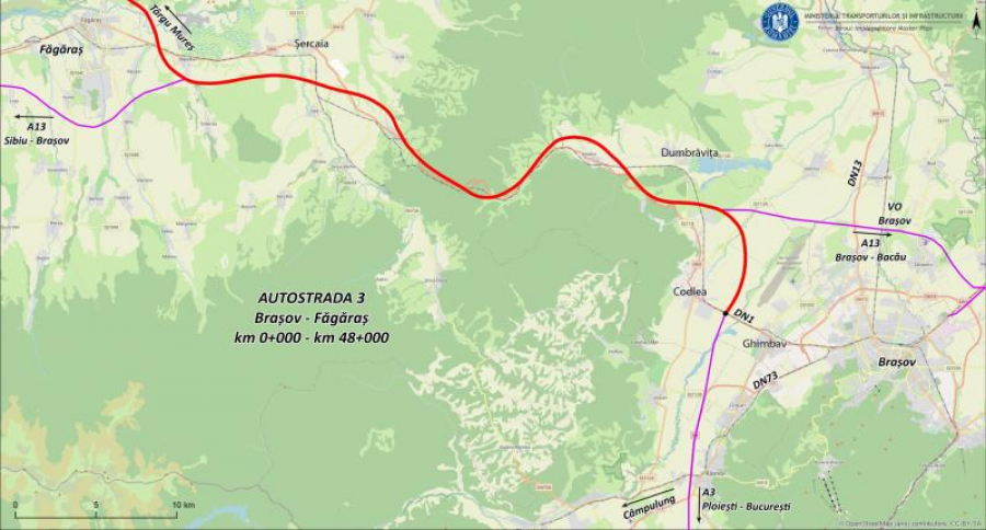 Începe proiectarea autostrăzii Făgăraș-Brașov