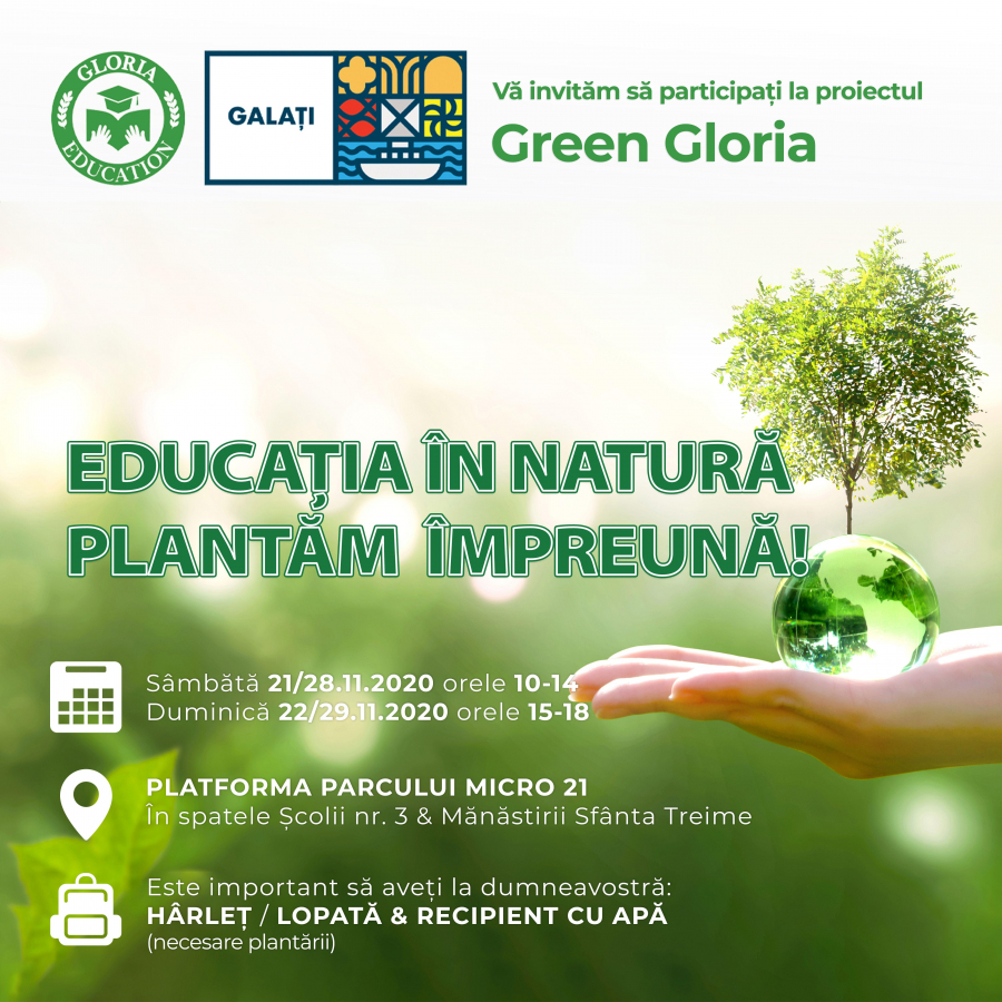 Fundația „Gloria Education” ne invită să plantăm împreună