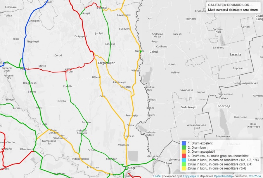 Ce n-au putut miniştrii au reuşit forumiştii: HARTA CALITĂŢII DRUMURILOR. Vezi care este situaţia în judeţul Galaţi