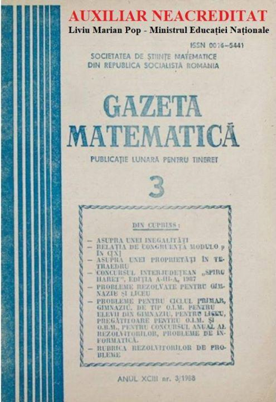 ”Gazeta Matematică”, INTERZISĂ în şcoli după 122 de ani de apariţie!