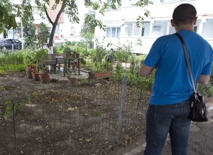 Un gălăţean a mutat o BANCĂ de pe TROTUAR în grădina blocului