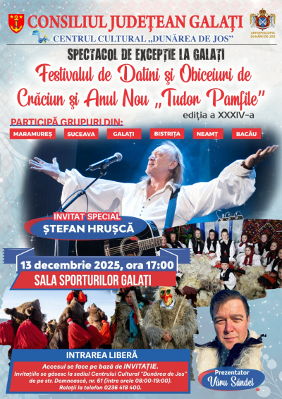 Ștefan Hrușcă vine să-i colinde pe gălățeni la Sala Sporturilor