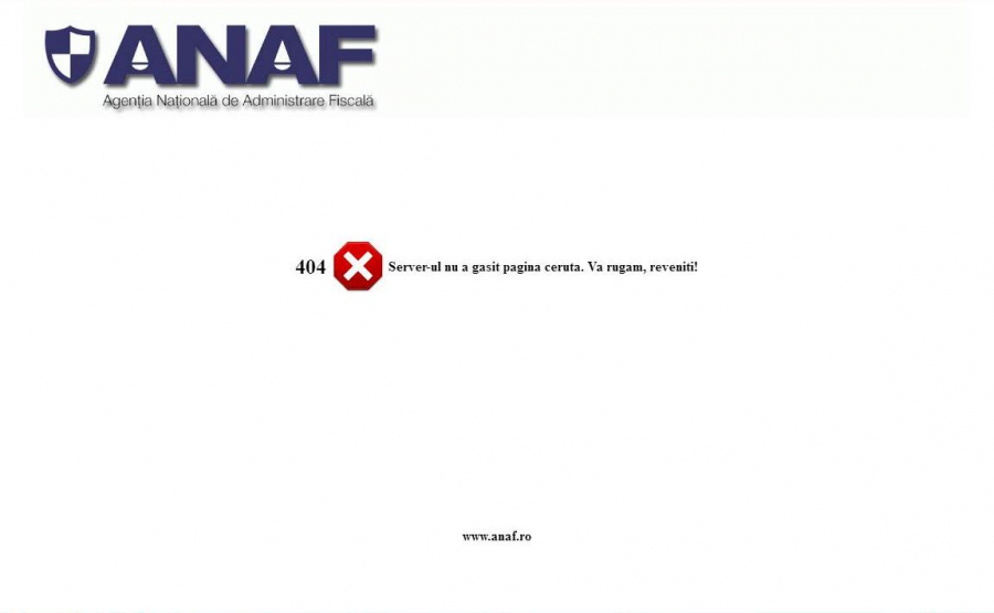 Portalul ANAF, din nou cu probleme