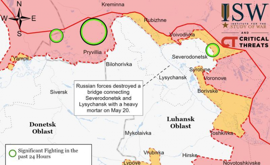 Bătălia pentru Severodonetsk, asalt rusesc din patru direcții
