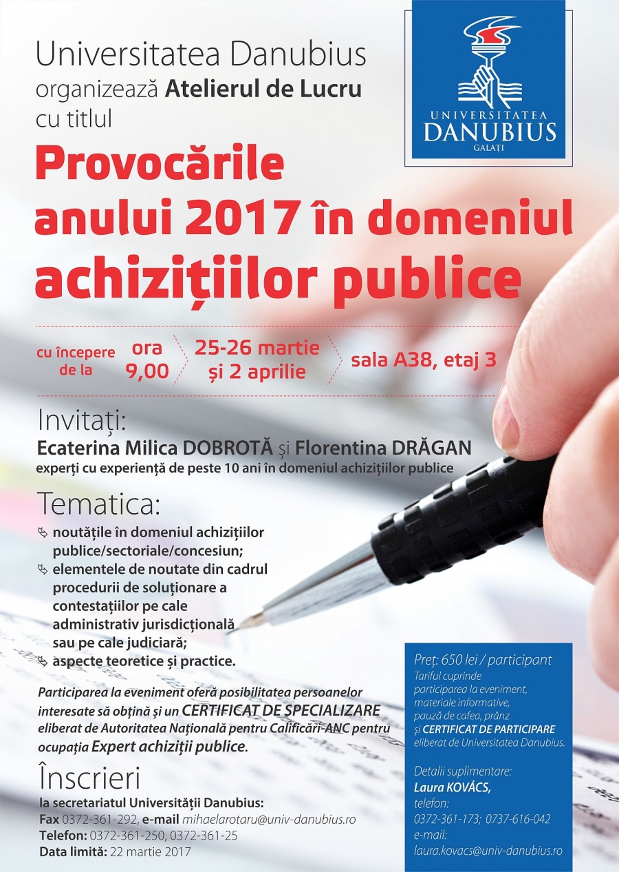 PROVOCĂRILE ANULUI 2017 ÎN DOMENIUL ACHIZIŢIILOR PUBLICE