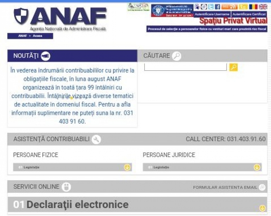 Ce servicii la distanţă oferă ANAF