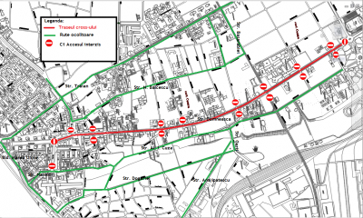 UPDATE. Transport deviat și trafic rutier închis pe un segment al străzii Domnească