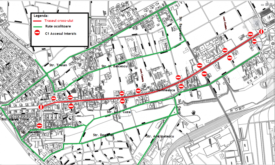 UPDATE. Transport deviat și trafic rutier închis pe un segment al străzii Domnească