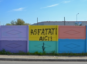 Graffiti în scop civic, la Galați